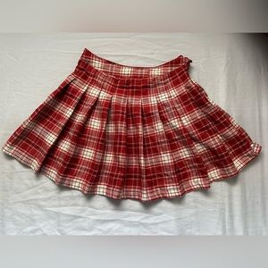 red and white plaid pleated mini skirt from forever 21